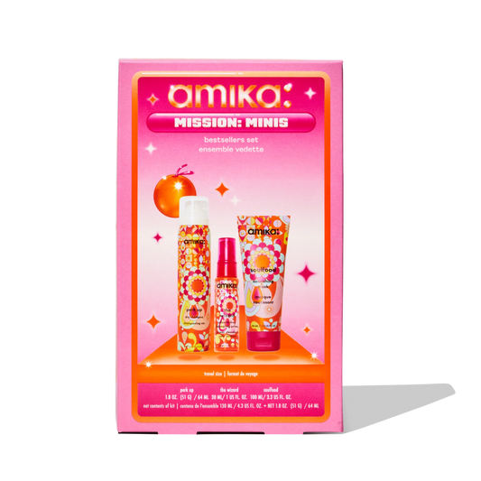 amika Mission Minis Set featuring bestselling hair care essentials