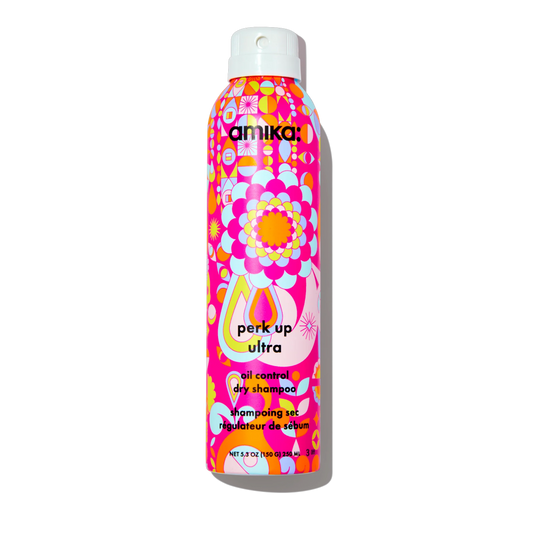 Amika Perk Up Ultra Oil Control Dry Shampoo 5.3oz for refreshing oily hair and adding volume.