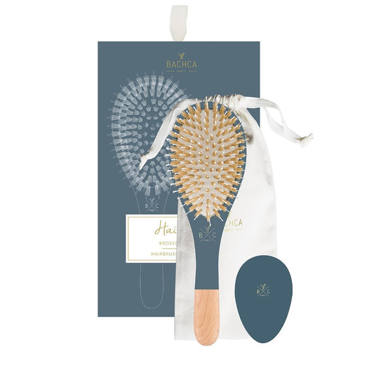 Bachca Hair Kit Dark Blue 3Pc Set with stylish brush, comb, and hair clip for effortless grooming in a chic dark blue design.
