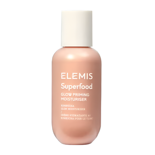Elemis Superfood Glow Priming Moisturiser 60ml jar with vibrant green label