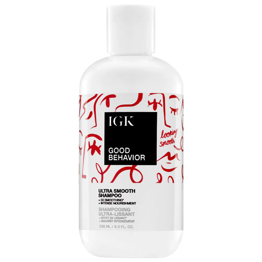 IGK Hair Good Behavior Ultra Smooth Shampoo 8 oz bottle for smoothing frizz and adding shine
