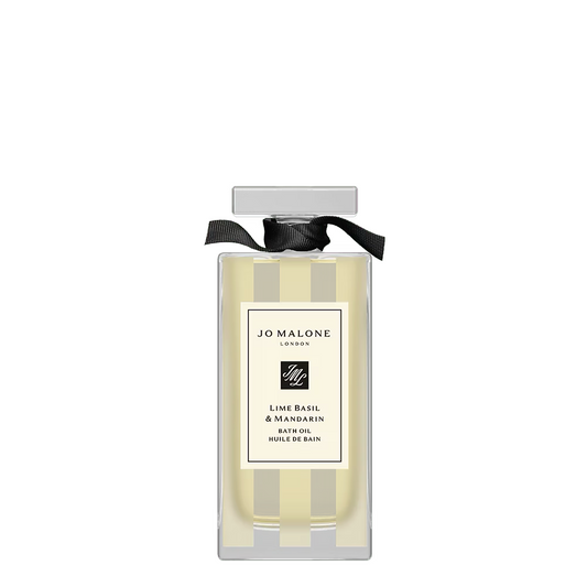 Jo Malone Lime Basil & Mandarin Bath Oil – clear bottle with greenish liquid and fresh citrus fragrance