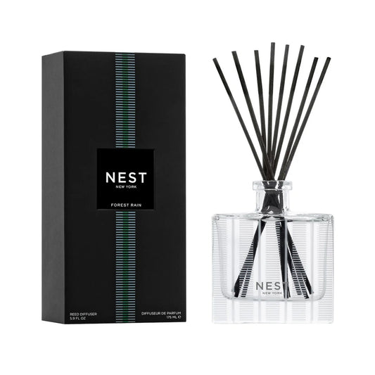 NEST New York Forest Rain Reed Diffuser 175 mL with a fresh, earthy scent for a calming, nature-inspired home ambiance.