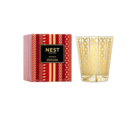 Nest New York Holiday Candle with warm, festive fragrance for cozy home ambiance