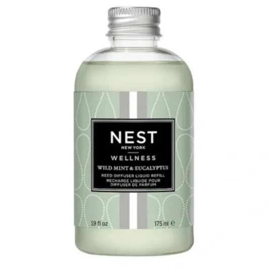 NEST New York Wild Mint & Eucalyptus Reed Diffuser Refill 5.9 Oz with refreshing herbal scent for a clean, invigorating home atmosphere.