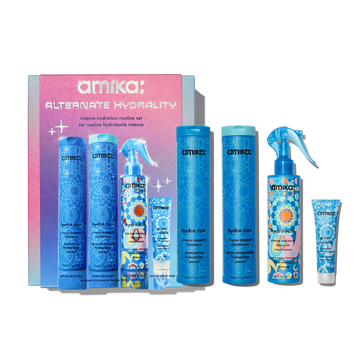 Amika Alternate Hydrality Kit - Hydro Rush Shampoo 9.2oz Hydro Rush Conditioner 9.2oz Hydro Rush Leave In Conditioner 6.7oz Dream Routine Overnight Treatment 1oz
