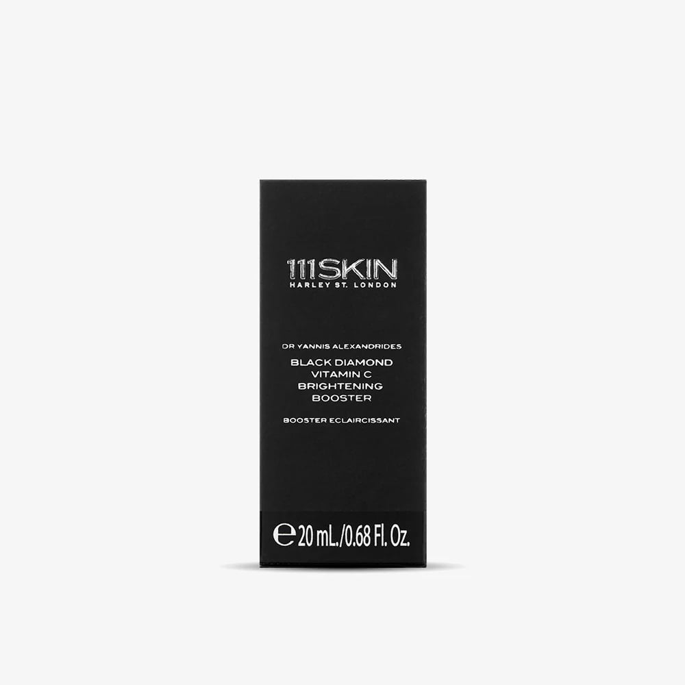 111SKIN Black Diamond Vitamin C Brightening Booster 20 ml bottle – luxury skincare serum for radiant, glowing skin.