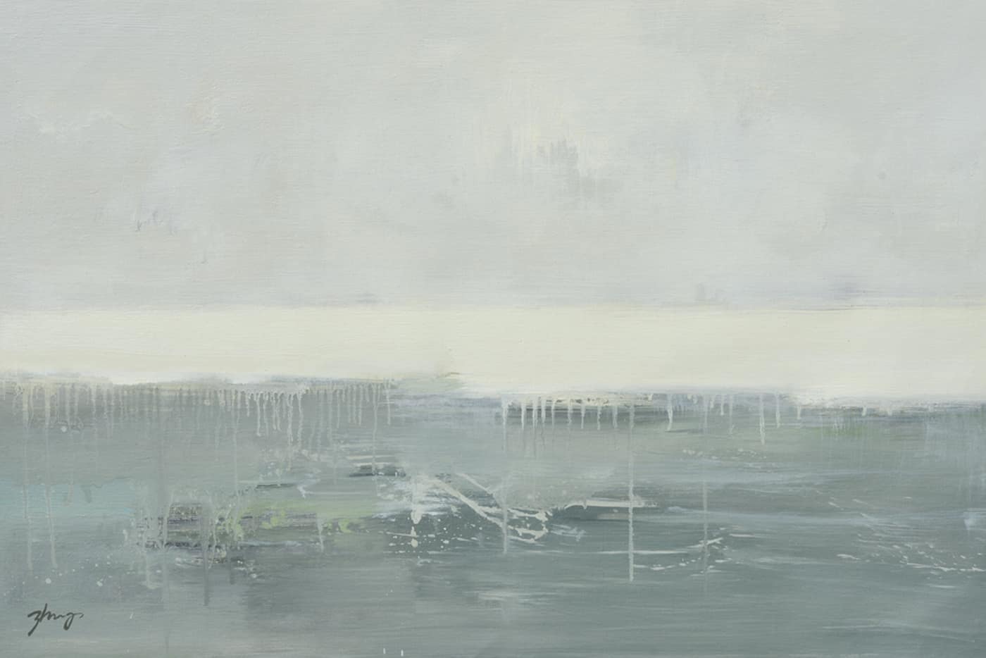 Original Oil Painting of Abstract ocean