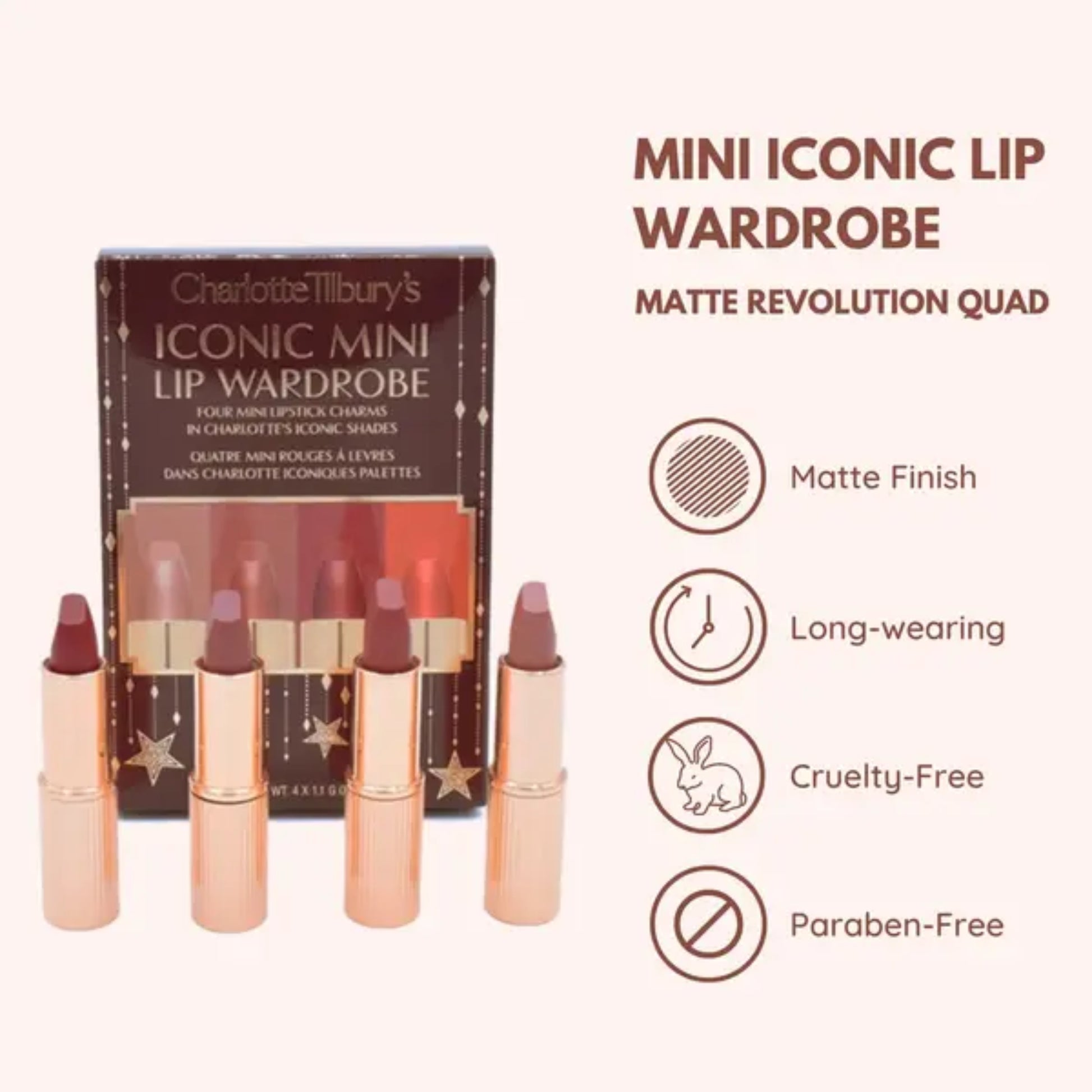 Charlotte Tilbury Iconic Mini Lip Wardrobe Gift Set - 4 Piece Mini Lipstick Set