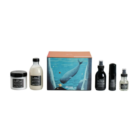 Davines OI Luxe Holiday Set: Shampoo, Conditioner, All in One Milk, Souffle, Oil
