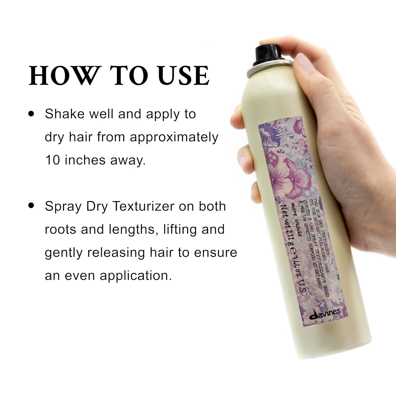 Davines This Is a Dry Texturizing Finishing Spray 250 mL - How to use