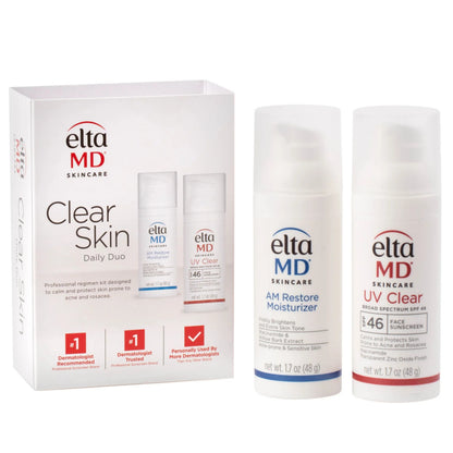 EltaMD Clear Skin Daily Duo Kit: UV Clear SPF 46 & AM Restore Moisturizer