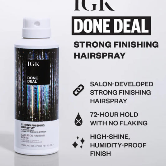 IGK Done Deal Strong Hold Hairspray - 5 Oz