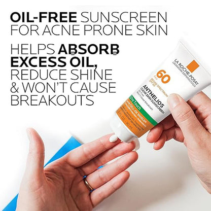 La Roche-Posay Anthelios Clear Skin Dry Touch Sunscreen For Acne and Prone Skin SPF 60 for , 3 Oz-infographic