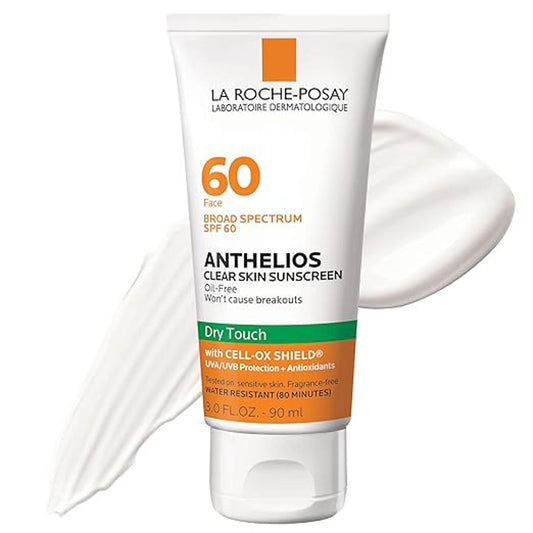 La Roche-Posay Anthelios Clear Skin Dry Touch Sunscreen For Acne and Prone Skin SPF 60 for , 3 Oz
