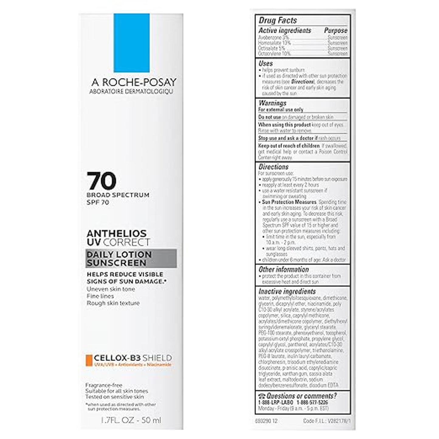 La Roche-Posay Anthelios UV Correct SPF 70 Sunscreen with Niacinamide 1.7 Oz-infographic 2