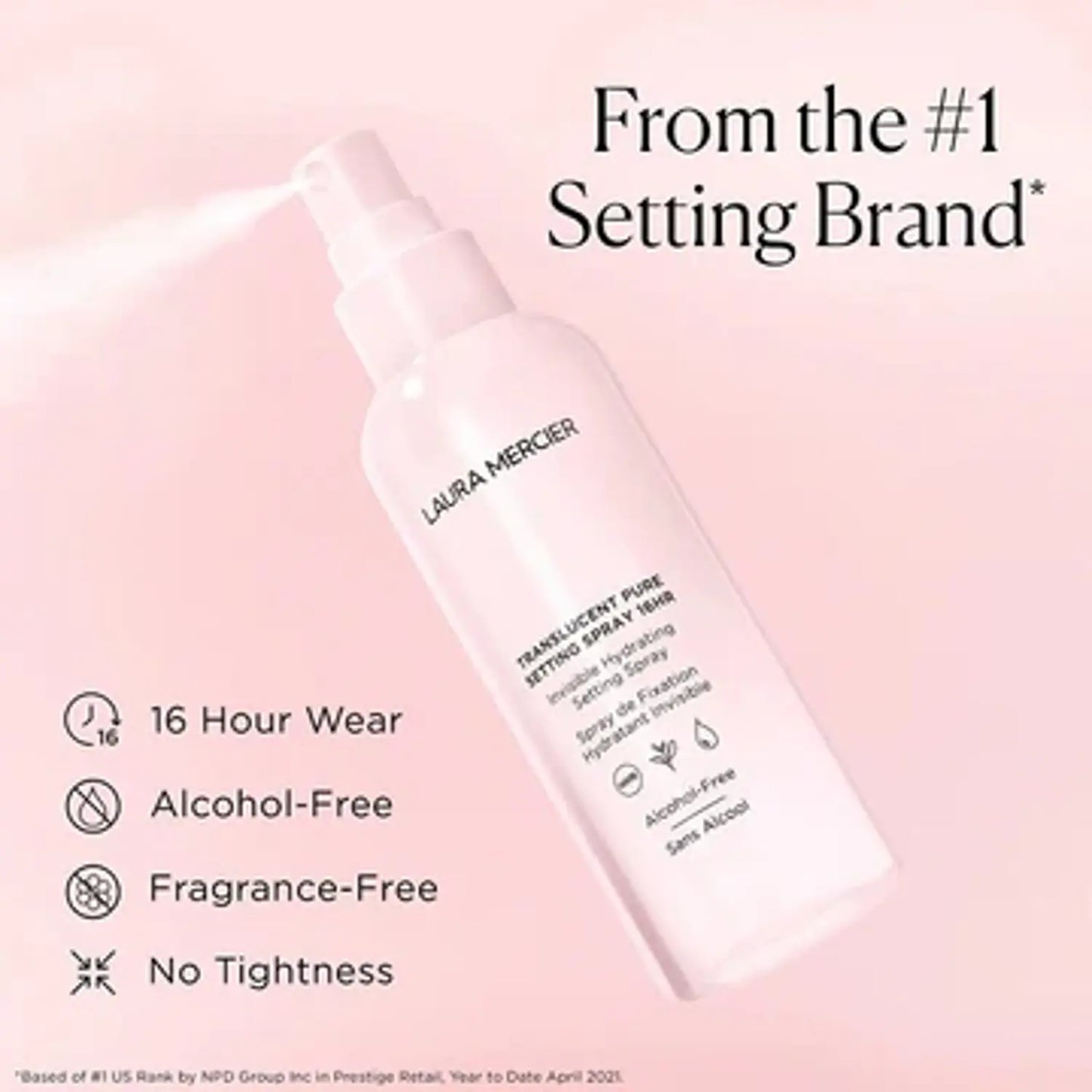 Laura Mercier 16 Hr. Pure Setting Spray  Translucent - Infographic 2