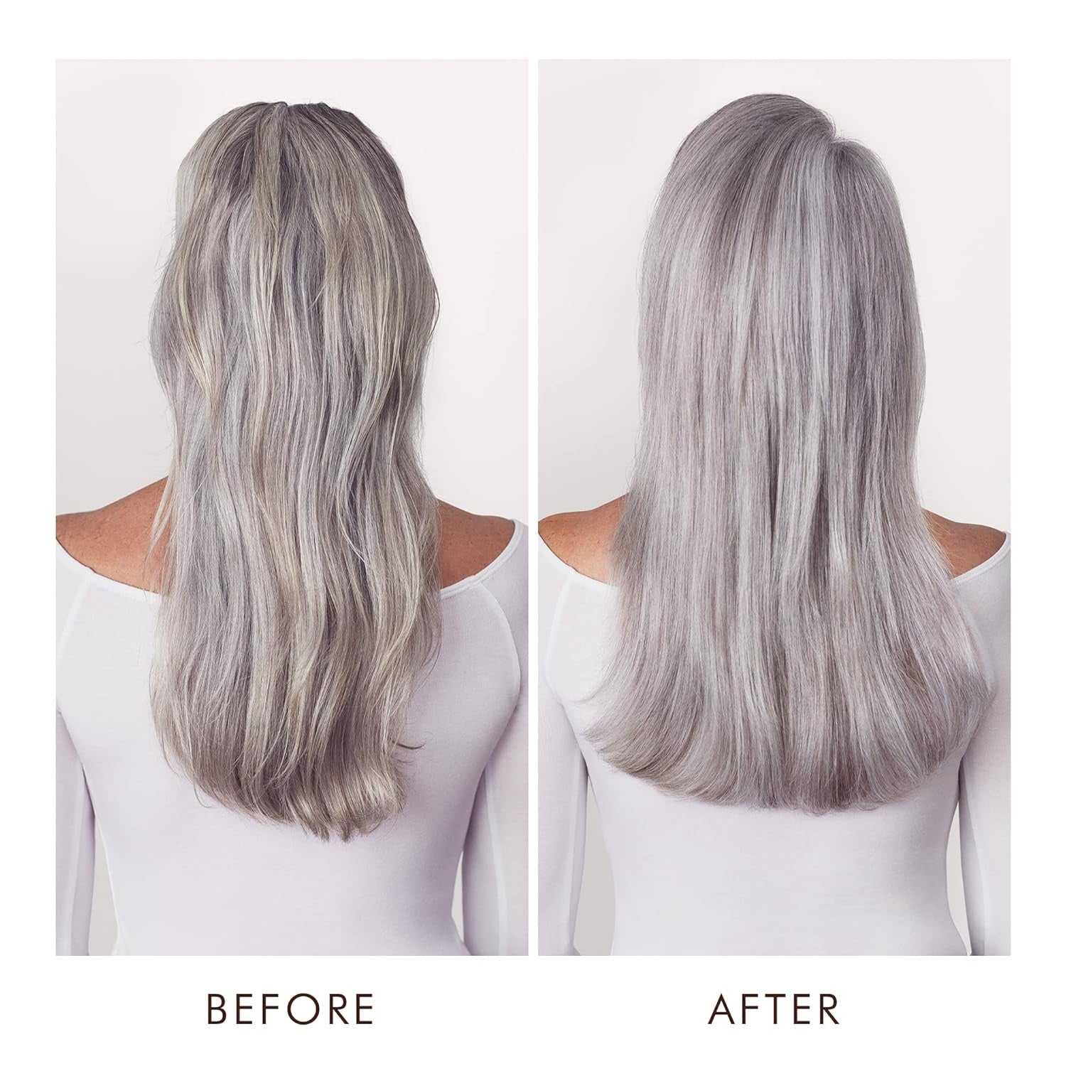 Moroccanoil Blonde Perfecting Purple Conditioner - Before & After - Grey