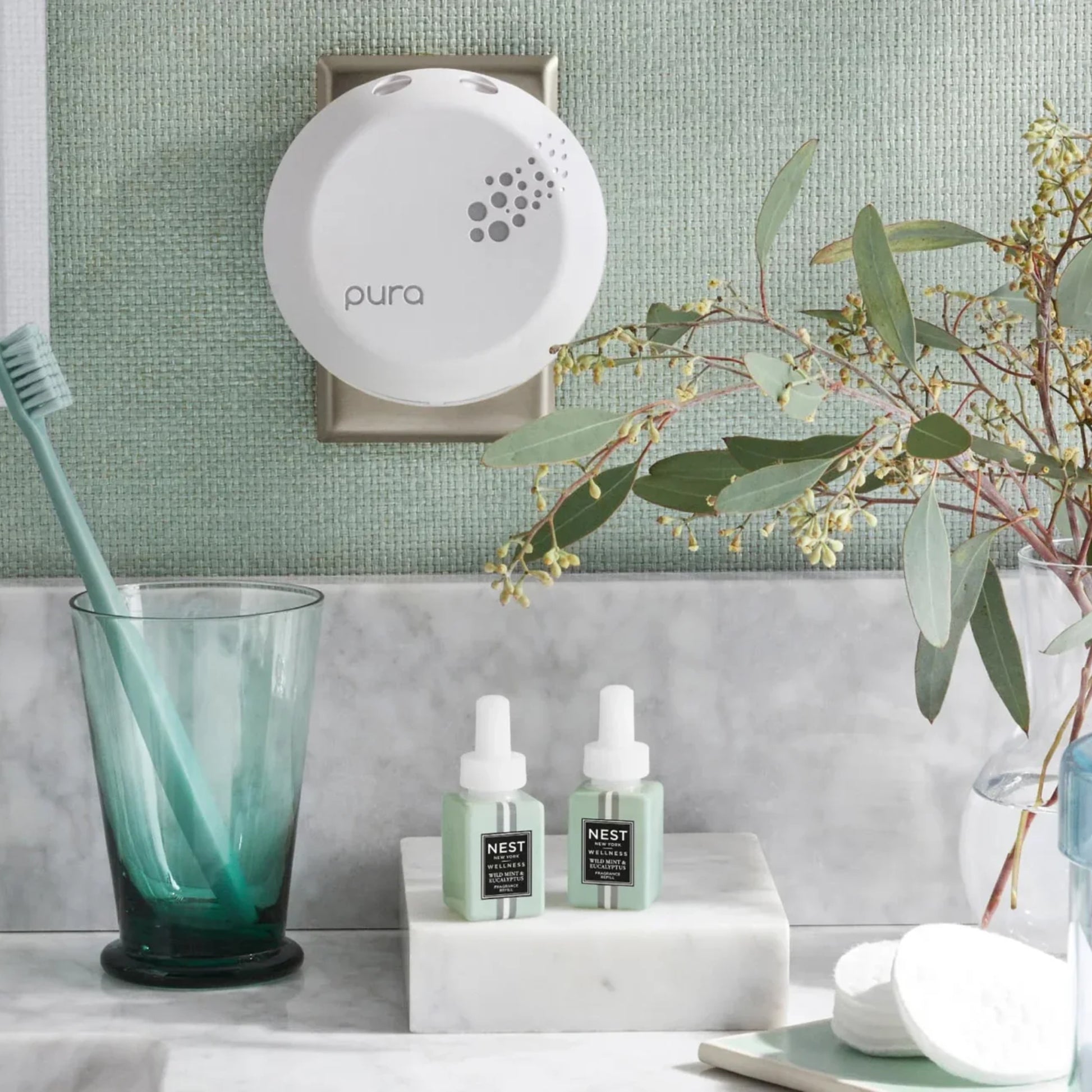 NEST New York Wild Mint & Eucalyptus Pura Smart Home Diffuser Refill Duo