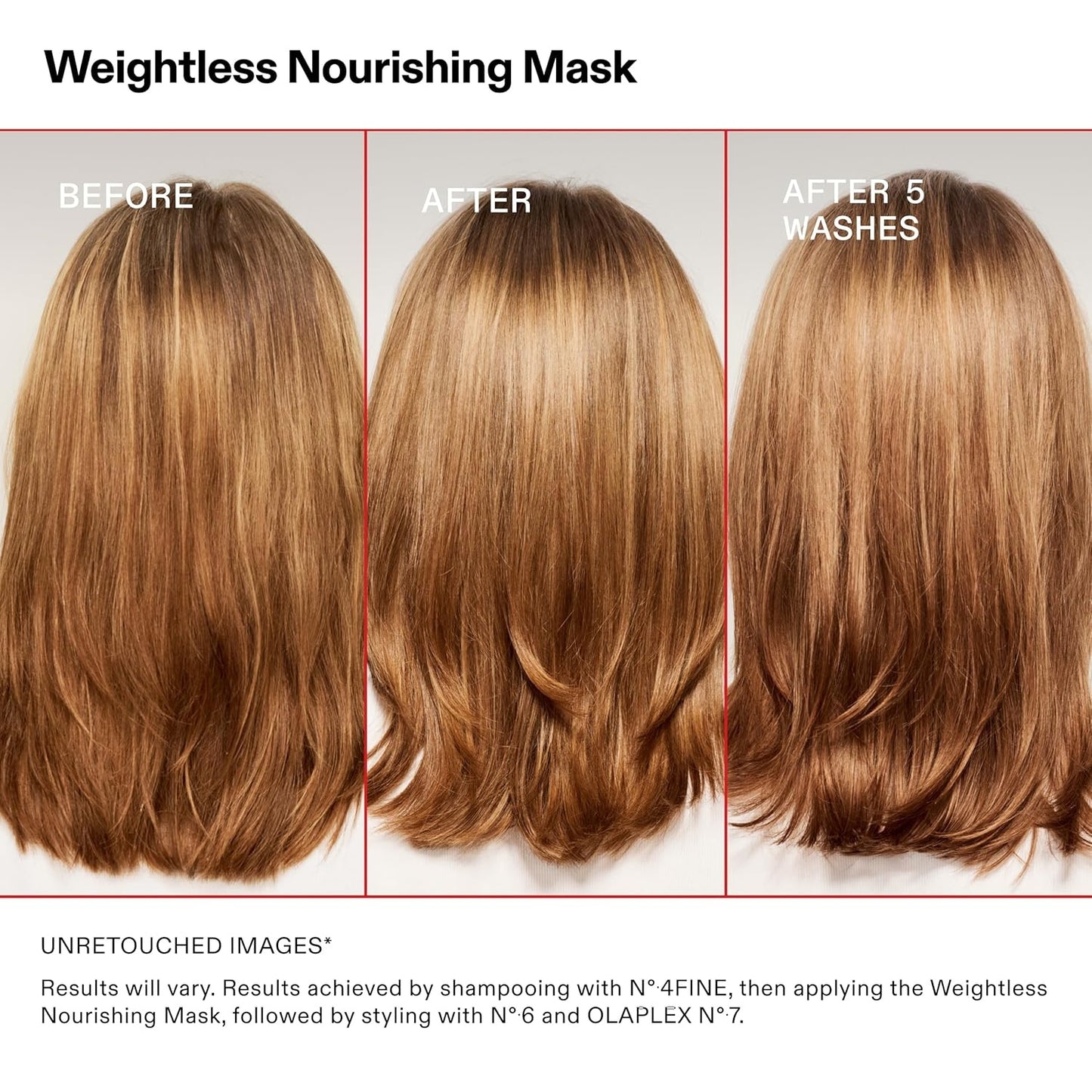 Olaplex Weightless Nourishing Mask 200 mL - Before and After