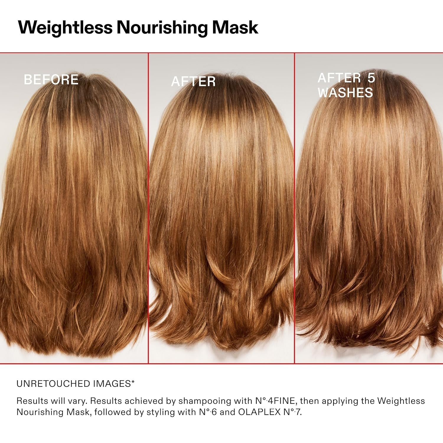 Olaplex Weightless Nourishing Mask 200 mL - Before and After