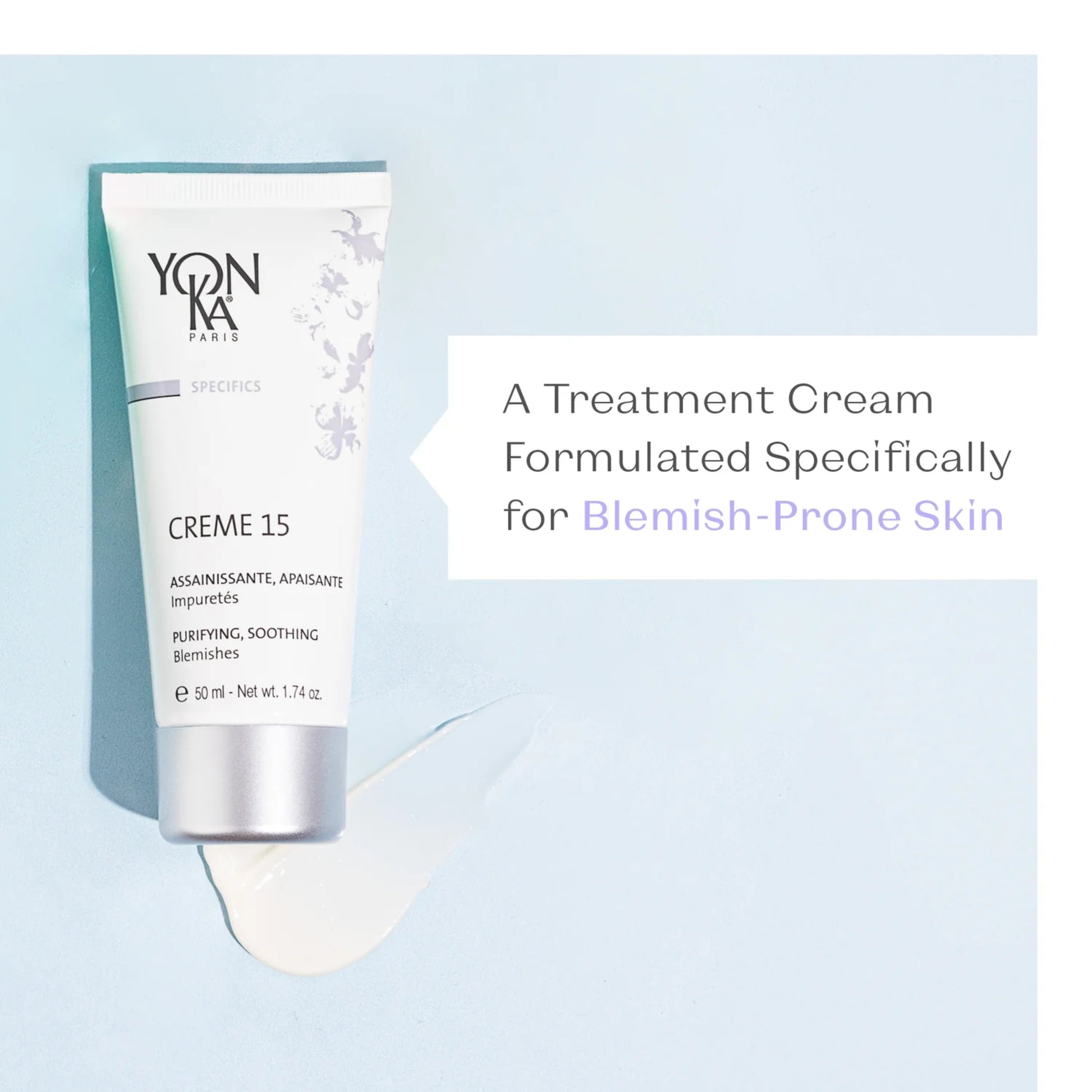 Yon-Ka Crème 15 - Purifying & Soothing Cream for Oily & Blemish-Prone Skin