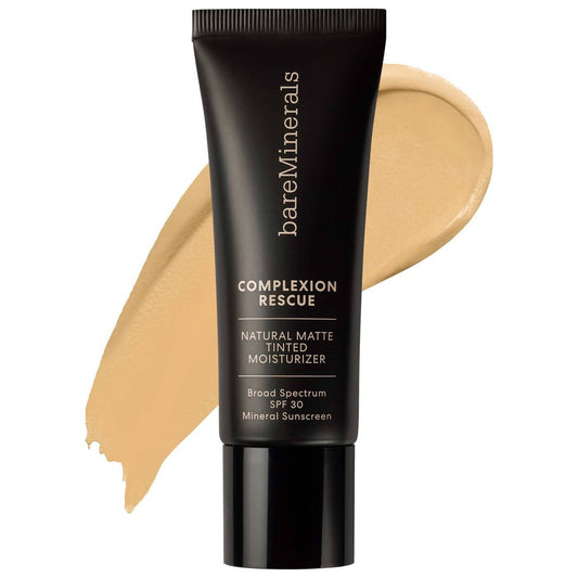 BareMinerals Complexion Rescue Natural Matte Tinted Moisturizer with Mineral SPF 30 in Buttercream 03 shade for hydrating, matte natural coverage