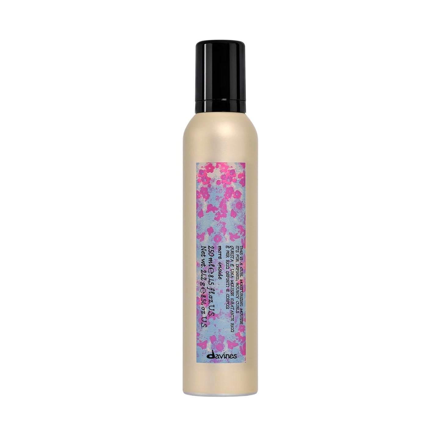 Davines Curl Moisturizing Mousse 250 mL – Hydrates and defines curls for soft, frizz-free hair