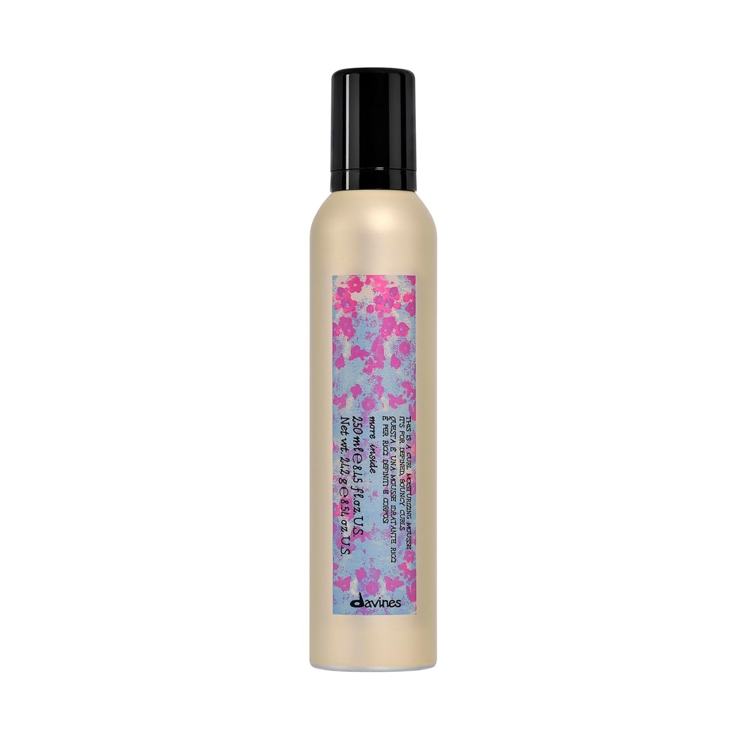 Davines Curl Moisturizing Mousse 250 mL – Hydrates and defines curls for soft, frizz-free hair
