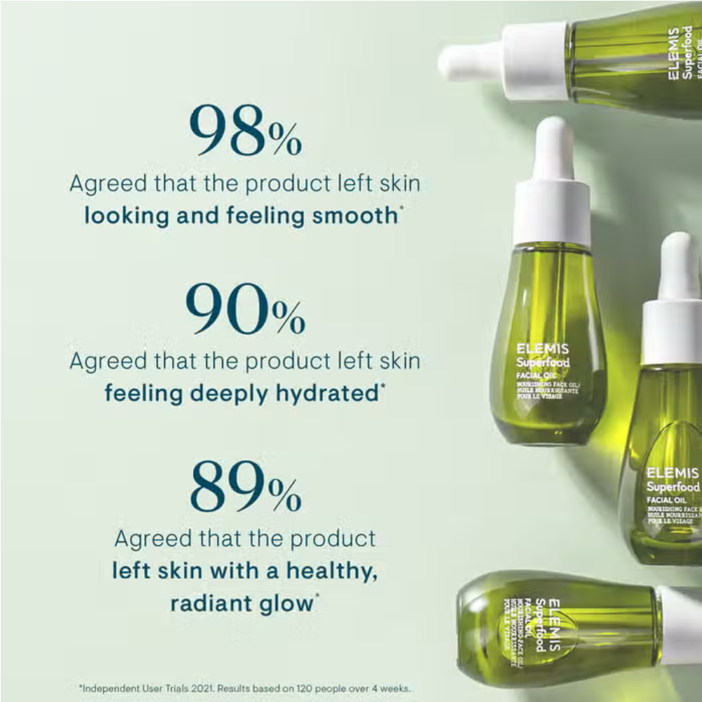 Elemis Superfood Facial Oil 15ml – hydrating facial oil for radiant skin.