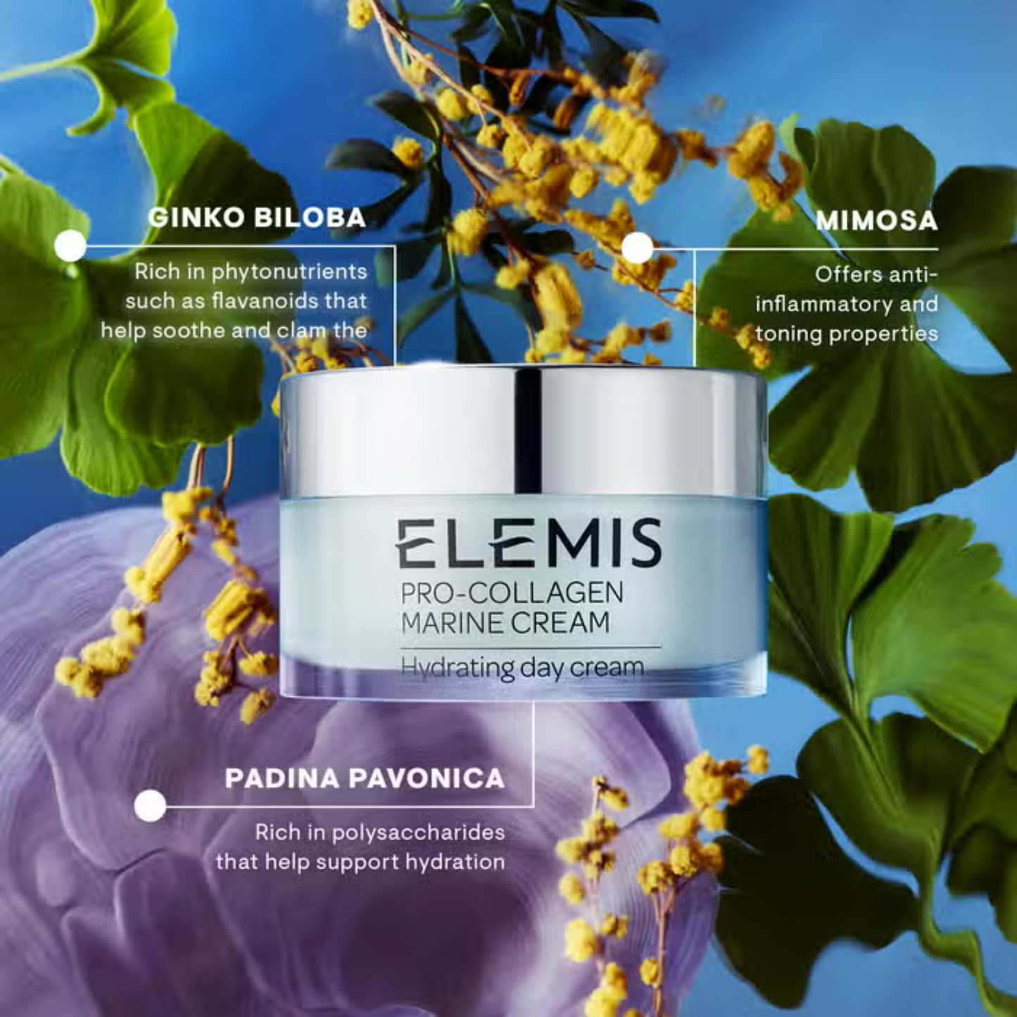 Jar of Elemis Pro-Collagen Marine Cream for youthful, hydrated skin.