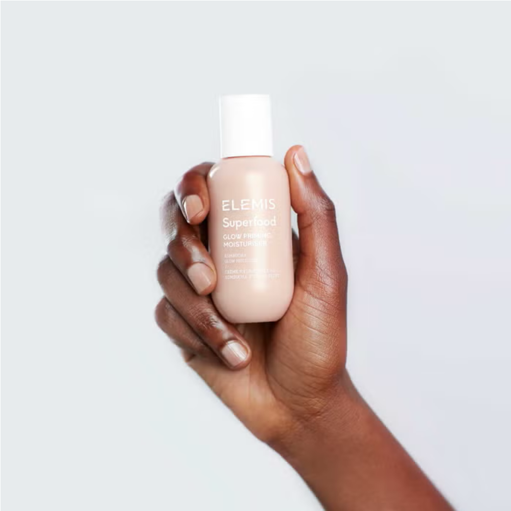 Elemis Superfood Glow Priming Moisturiser cream jar