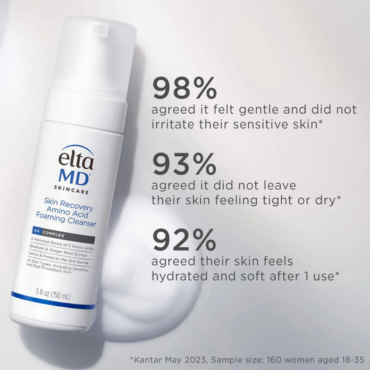 EltaMD Skin Recovery Amino Acid Foaming Cleanser 1 Oz tube on white background.