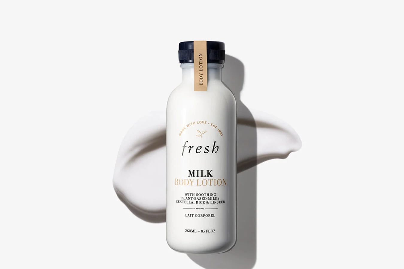 Fresh Milk Body Lotion 8.7 oz bottle — nourishing, fast-absorbing moisturizer for soft skin