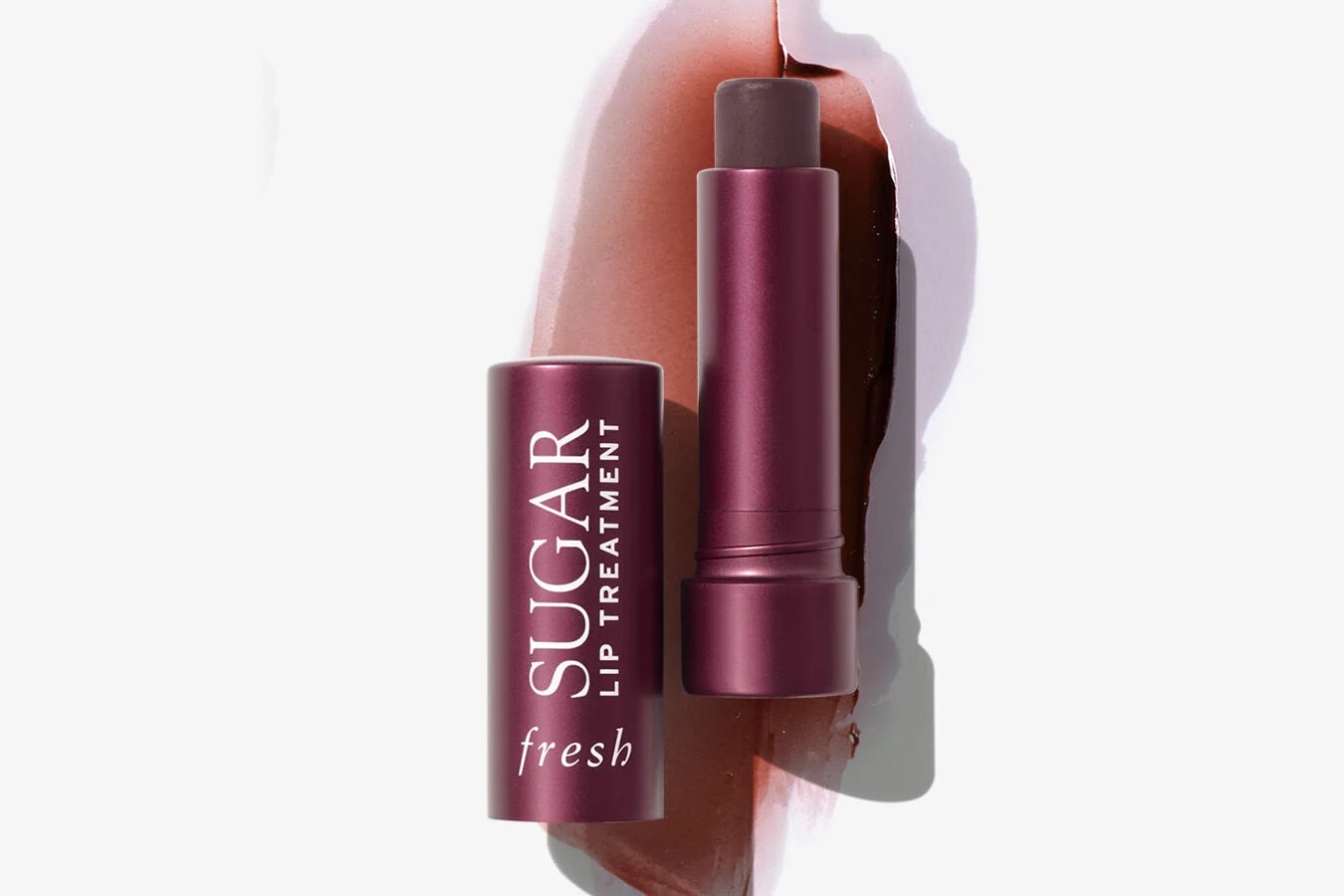 Fresh Sugar Lip Balm tube in Plum shade