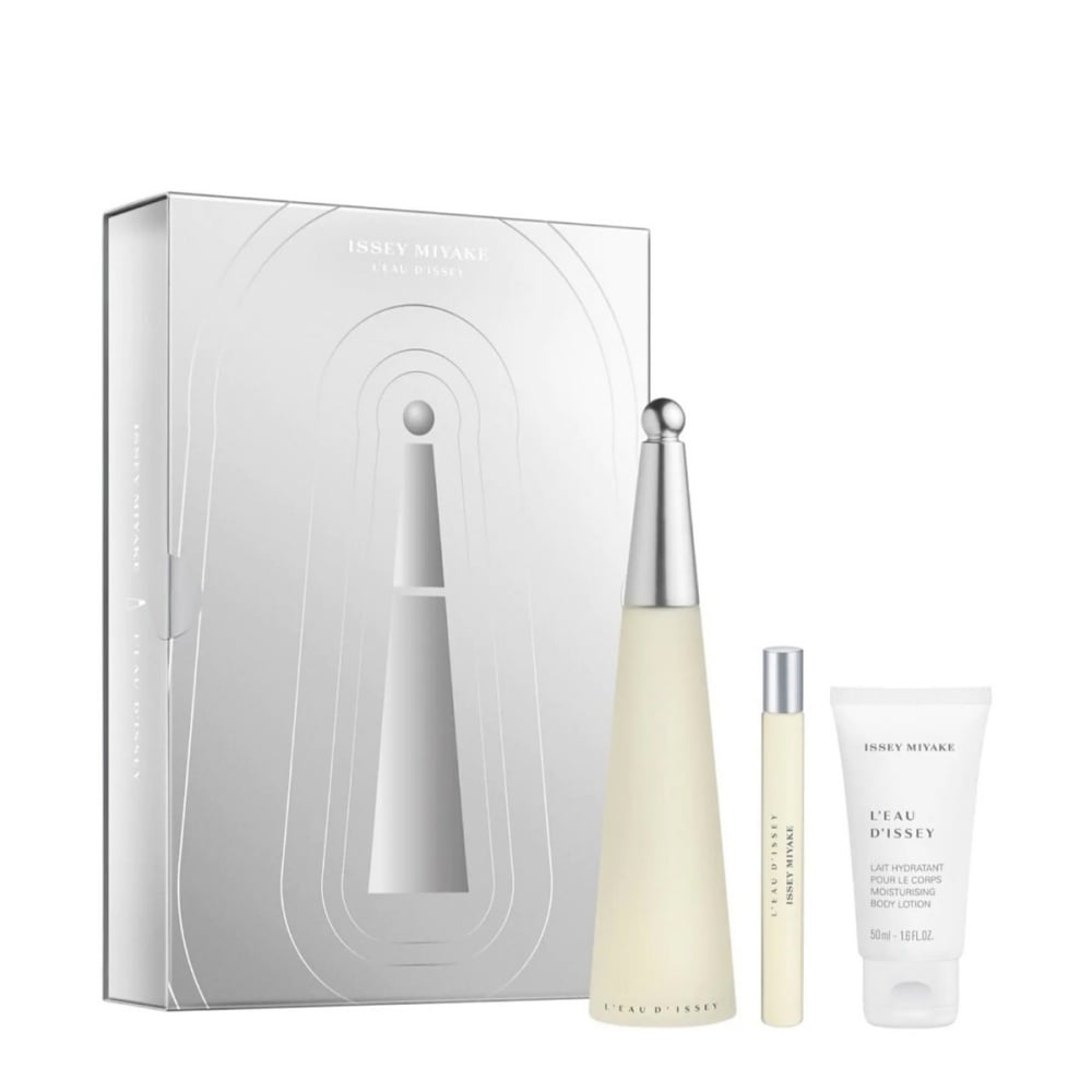 Issey Miyake L'eau d'Issey EDT Gift Set Trio – elegant fragrance set with three signature scents.