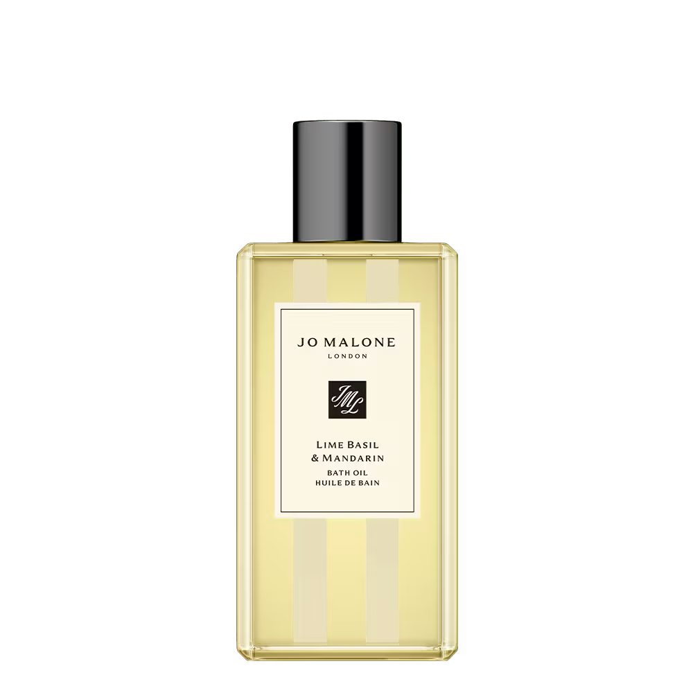 Jo Malone Lime Basil & Mandarin Bath Oil bottle with fresh citrus scent