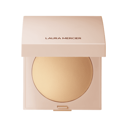 Laura Mercier Real Flawless Luminous Perfecting Pressed Powder Translucent Honey – radiant pressed powder with honey tint for a natural, glowing finish