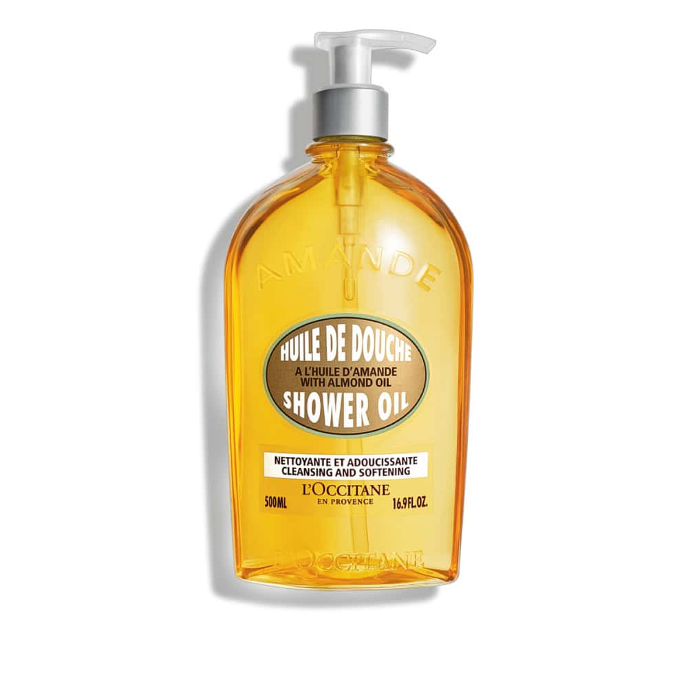 L'Occitane Almond Shower Oil 16.9 oz – nourishing body cleanser with almond oil