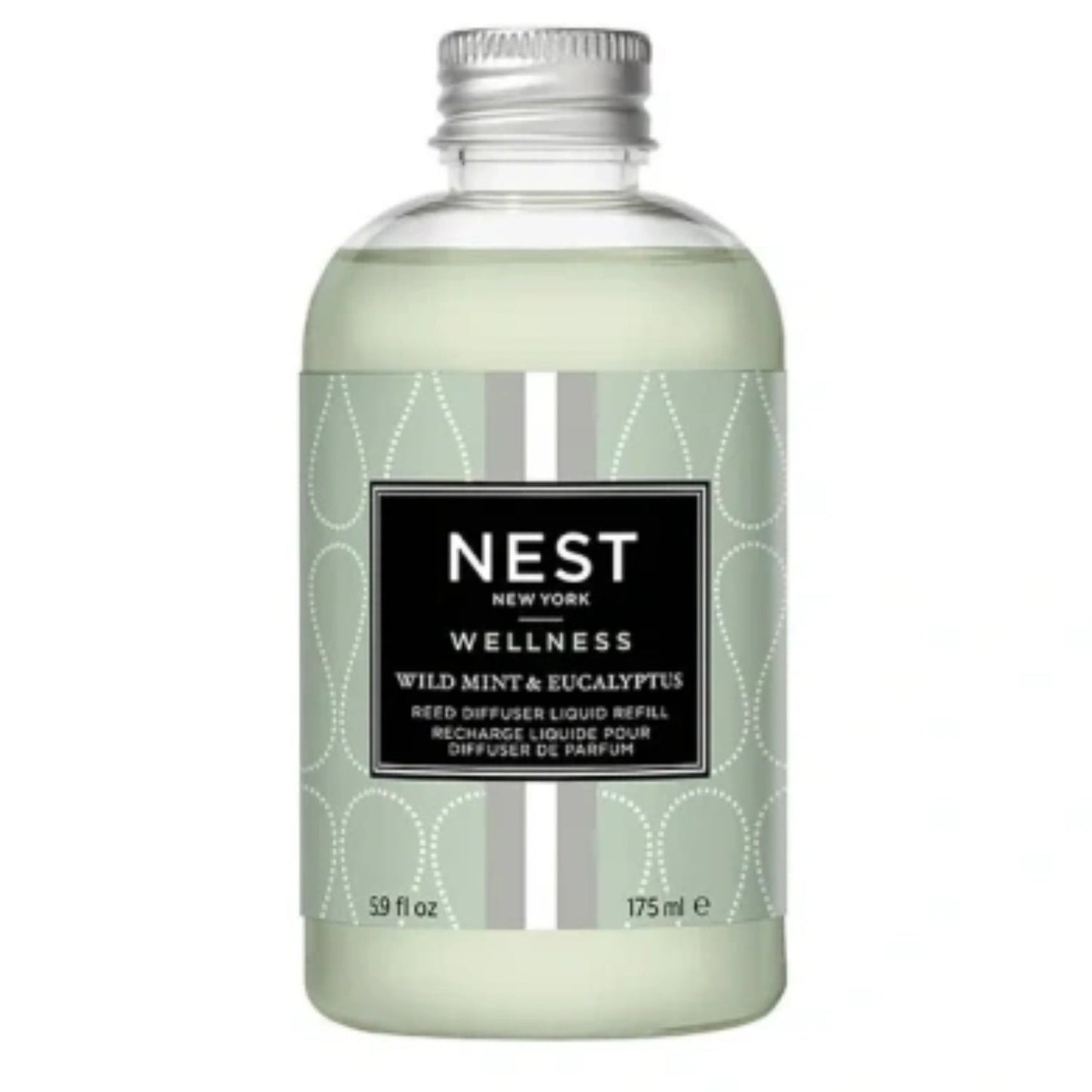 NEST New York Wild Mint & Eucalyptus Reed Diffuser Refill 5.9 Oz with refreshing herbal scent for a clean, invigorating home atmosphere.