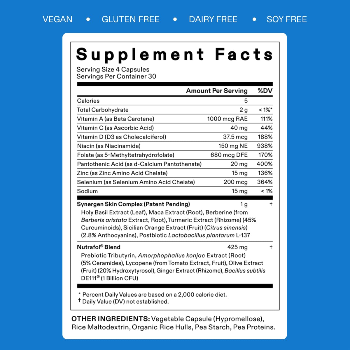 Nutrafol Clear Skin Nutraceutical 3-Month Supply – clear, healthy complexion support