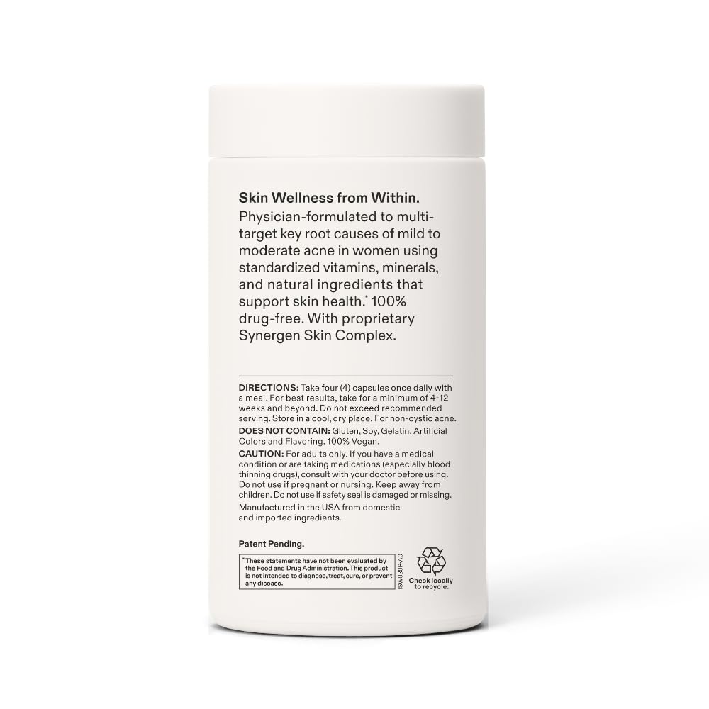 Nutrafol Clear Skin Acne Supplement 3-Month Supply – natural skin clarity support