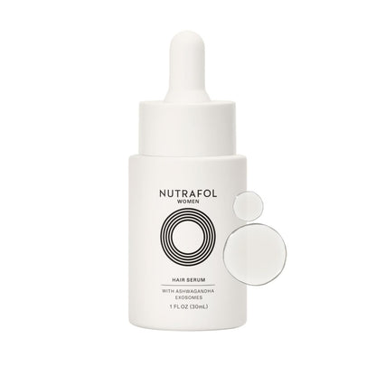 Nutrafol Hair Serum 30 mL bottle for strengthening and nourishing hair.