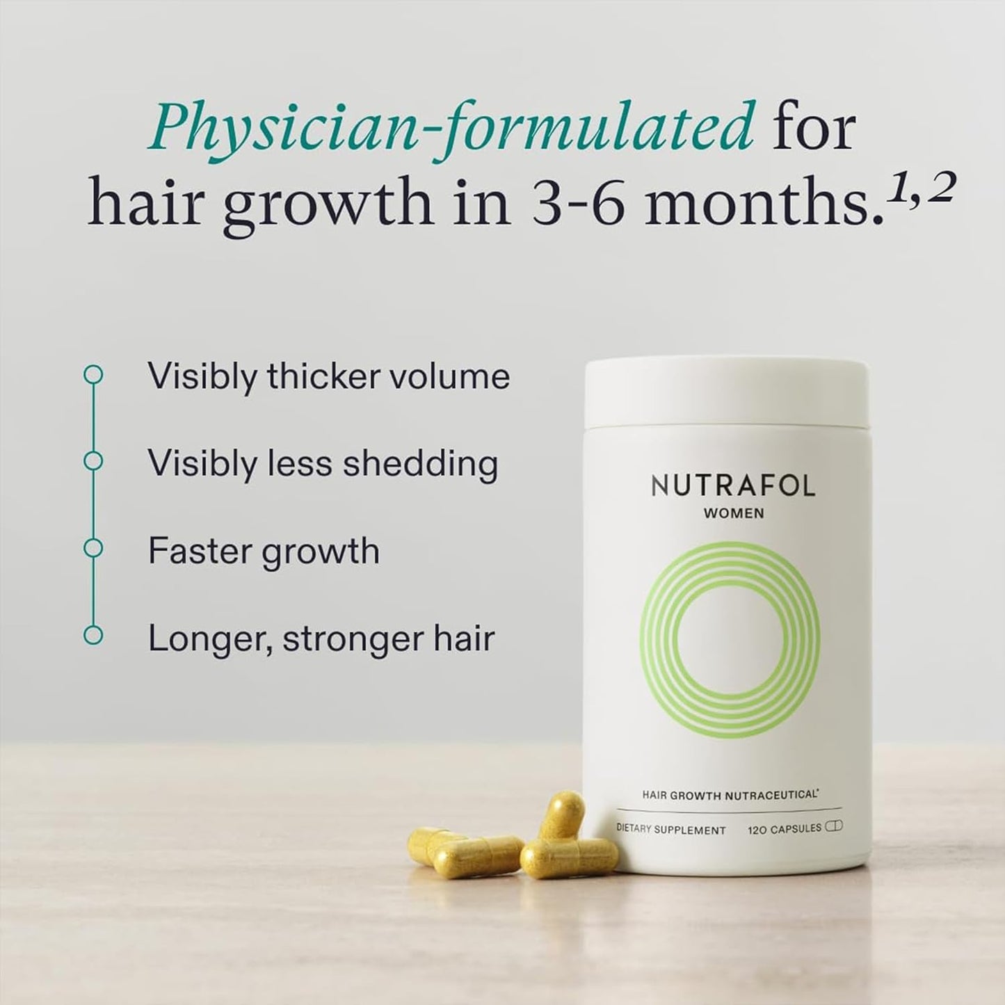Nutrafol Women’s Hair Growth 3-Month Supply – promotes thicker, stronger hair
