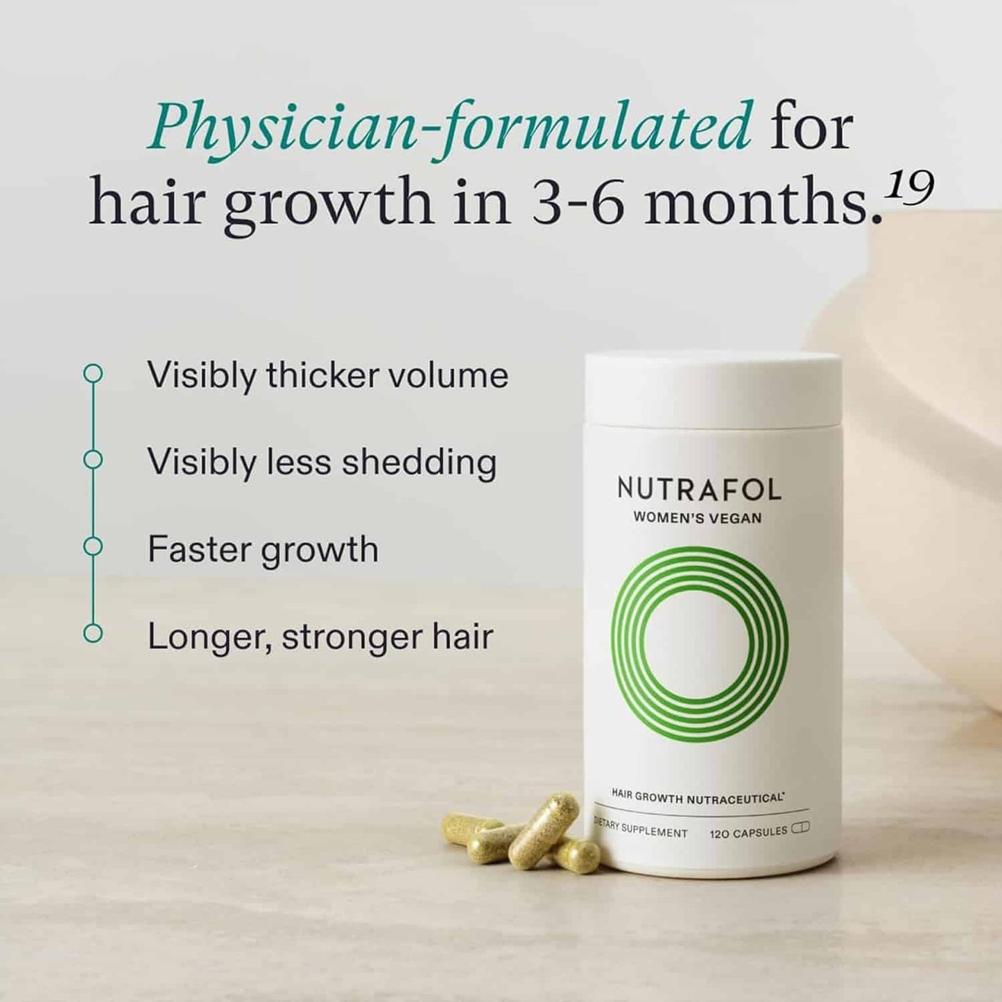 Nutrafol Women’s Vegan Hair Growth Supplement Pack – vegan-friendly hair growth support








