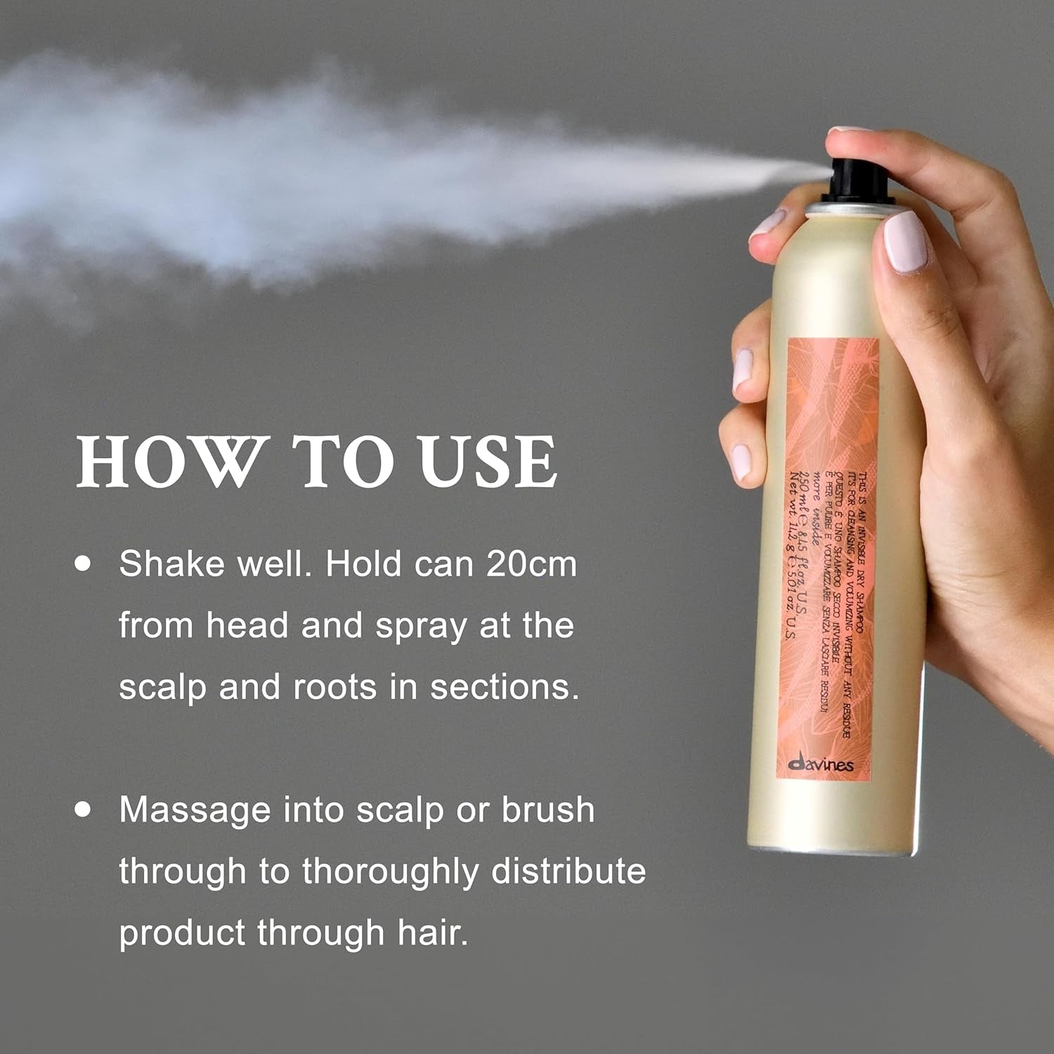 Davines Invisible Dry Shampoo 250 mL for fresh, voluminous hair