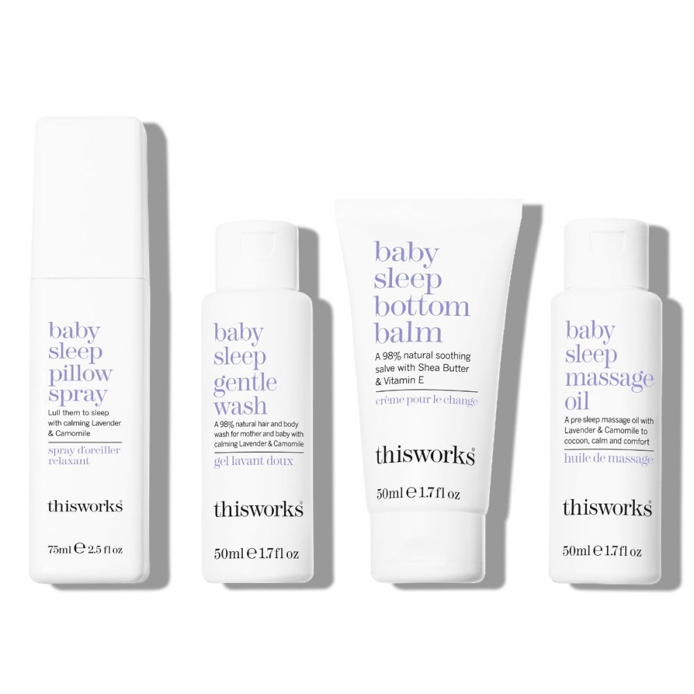 This Works Baby Sleep Bedtime Ritual 4-Piece Set – calming baby sleep products in standard packaging.