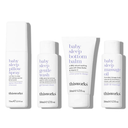 This Works Baby Sleep Bedtime Ritual 4-Piece Set – calming baby sleep products in standard packaging.